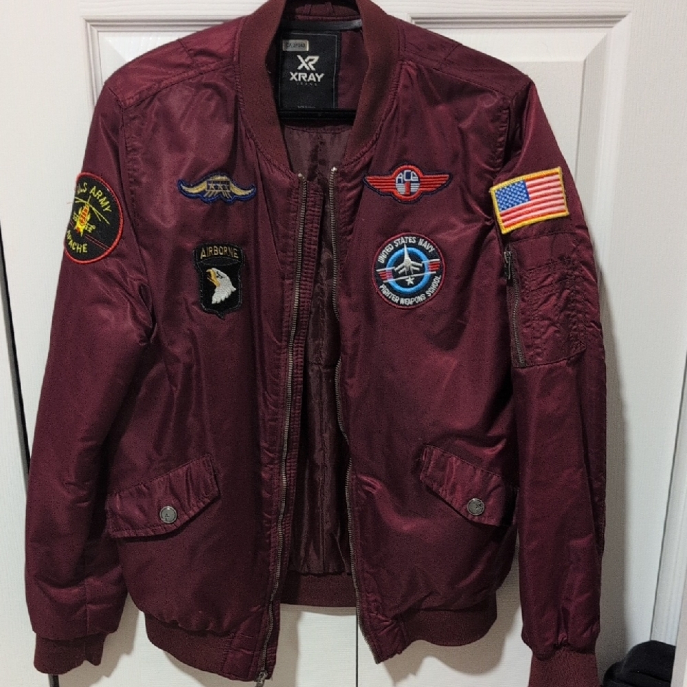 XRay Men's Burgundy Bomber Jacket